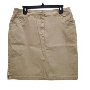 Herman Geist Women's Vintage Khaki Stretch Cotton 21" Uniform Safari Skirt Sz 10